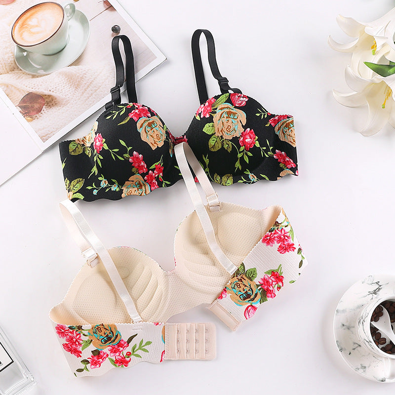 Women's Fashion One Piece Gathered Underwear Without Steel Ring Adjustable Shoulder Straps