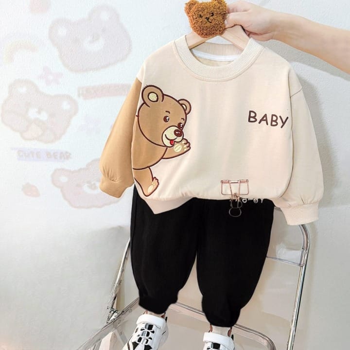 SKIN & BLACK , BROWN TEDDY BEAR WINTER PANEL TRACKSUIT