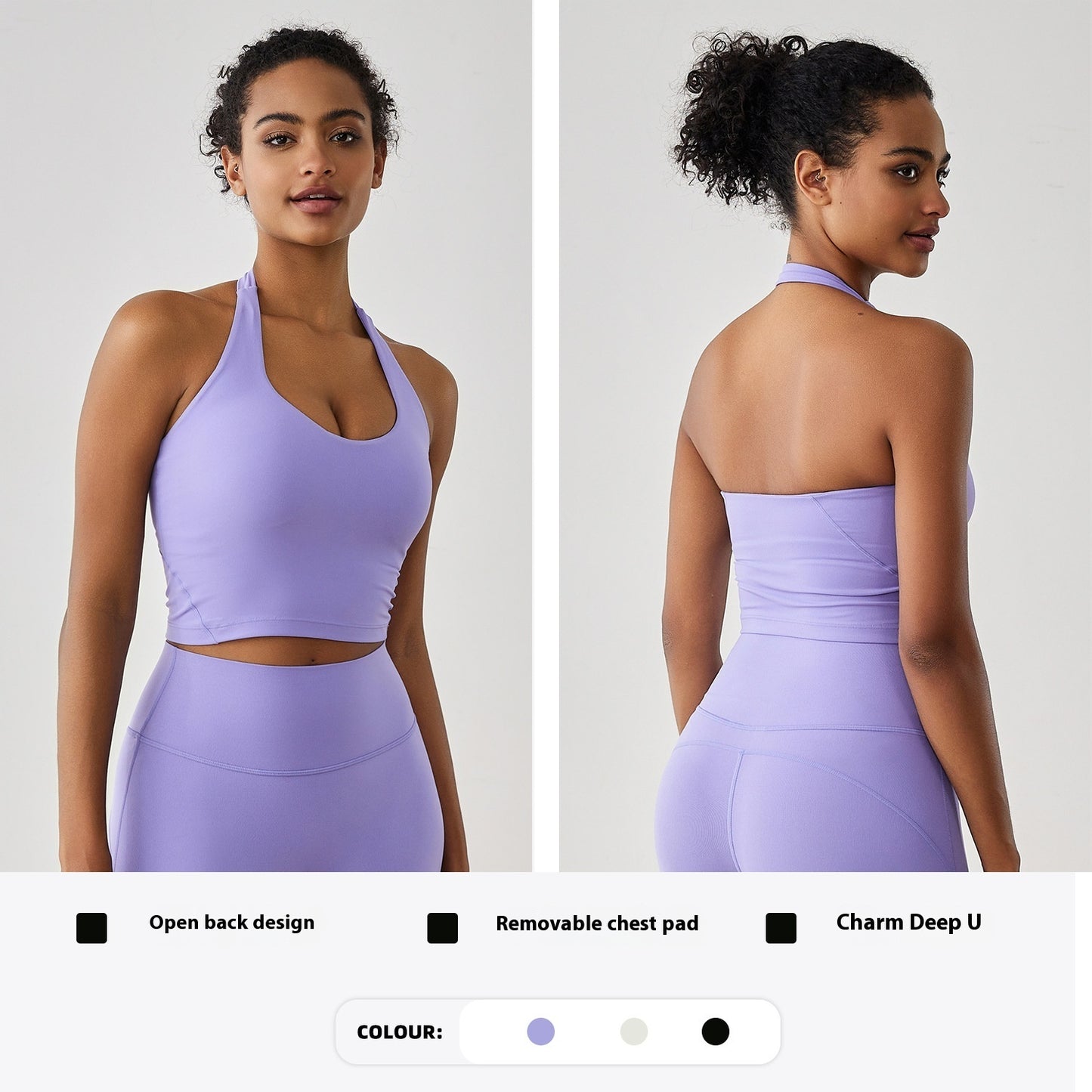 Deep U Sports Underwear Outdoor Backless Workout Top