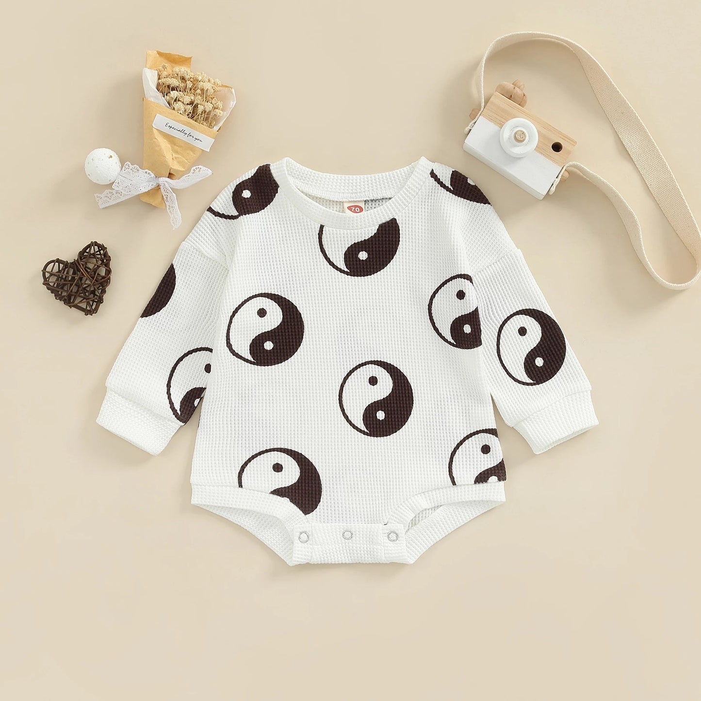Baby One-piece Suit Knitted Long Sleeve