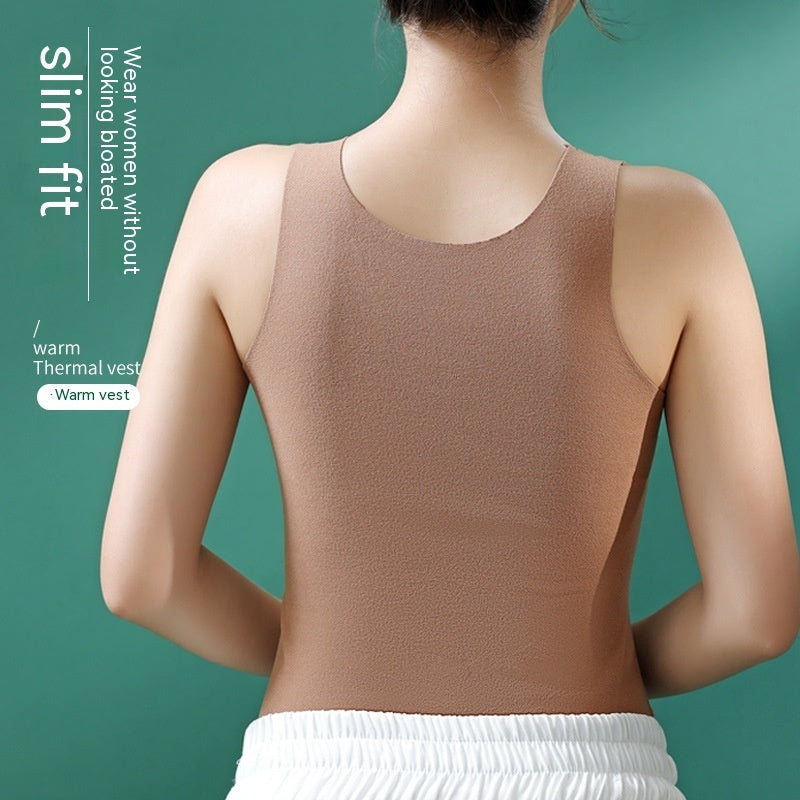 Women's Fashion Traceless Lace V-neck Warm Underwear With Chest Pad