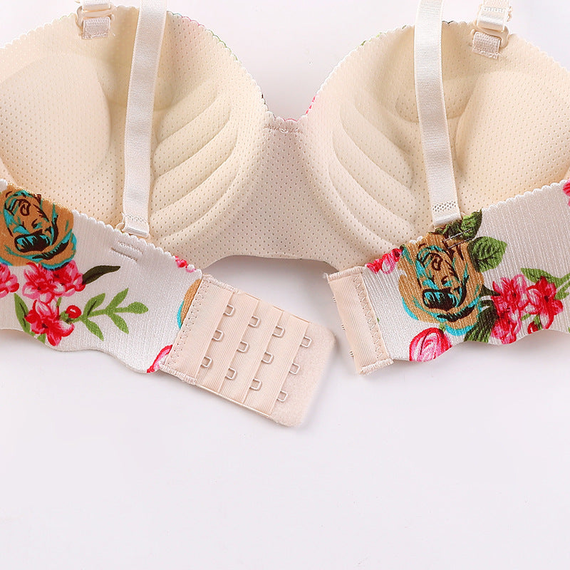 Women's Fashion One Piece Gathered Underwear Without Steel Ring Adjustable Shoulder Straps