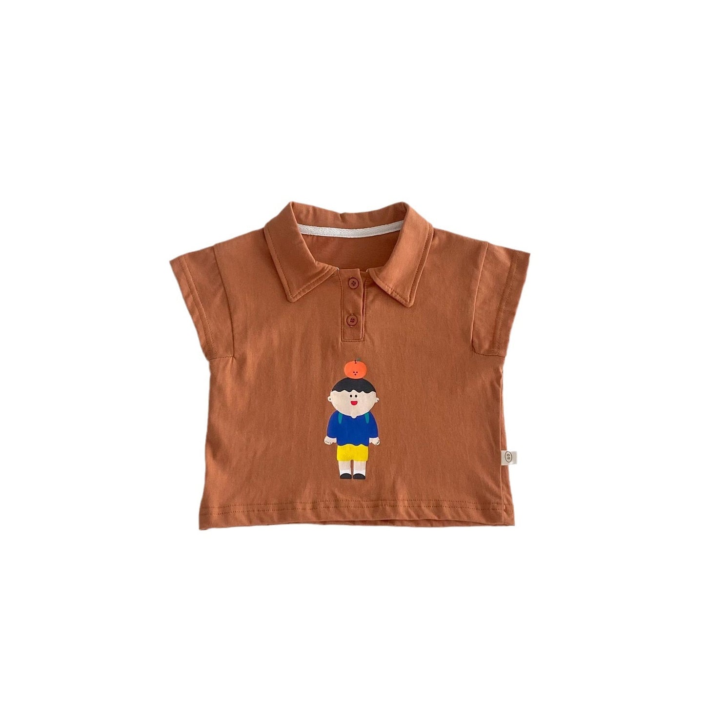 Boy's Cartoon Western Style Striped Short Sleeve