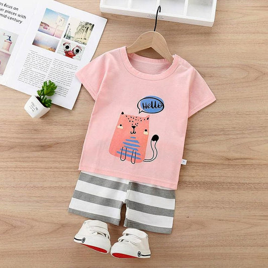 HELLO KITTY PRINTED SHORT SLEEVE KIDS WEAR